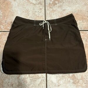 horny toad chocolate brown golf skort tie waist earthy athleisure skirt